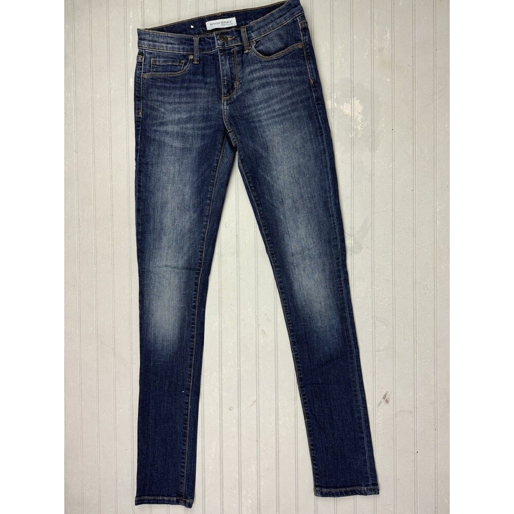 Banana Republic Size 25 Womens Jeans Skinny Dark Wash Stretch Low Rise